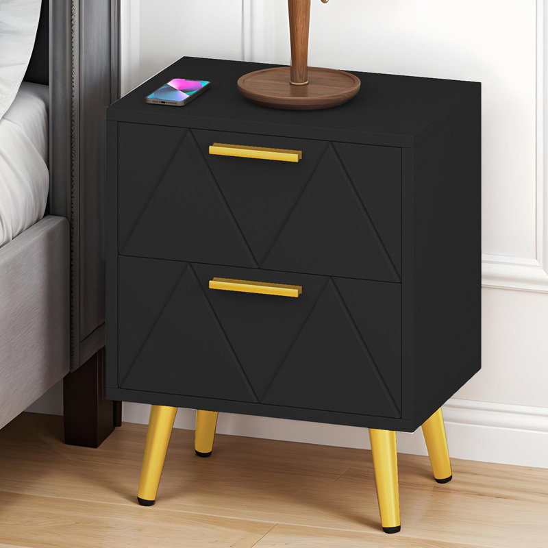 40cm W Bedside Table, Black