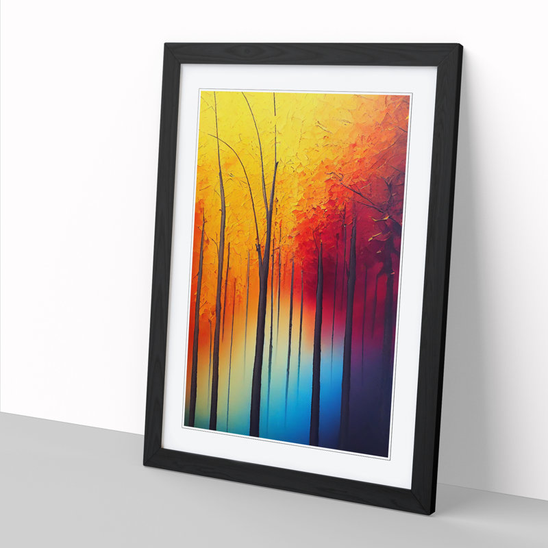 Autumn Forest In Colour Framed Print, Black Framed, 64cm H x 46cm W