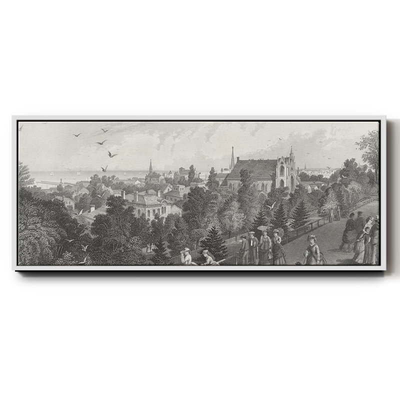 City of Cleveland - toile encadrée, H 20 po x l 50 po