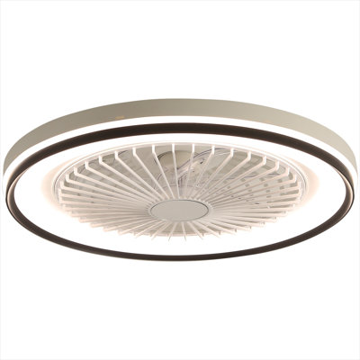 White Abs Ceiling Fan for Bedroom with Remote Operation and Seasonal Airflow, LED Illumination
