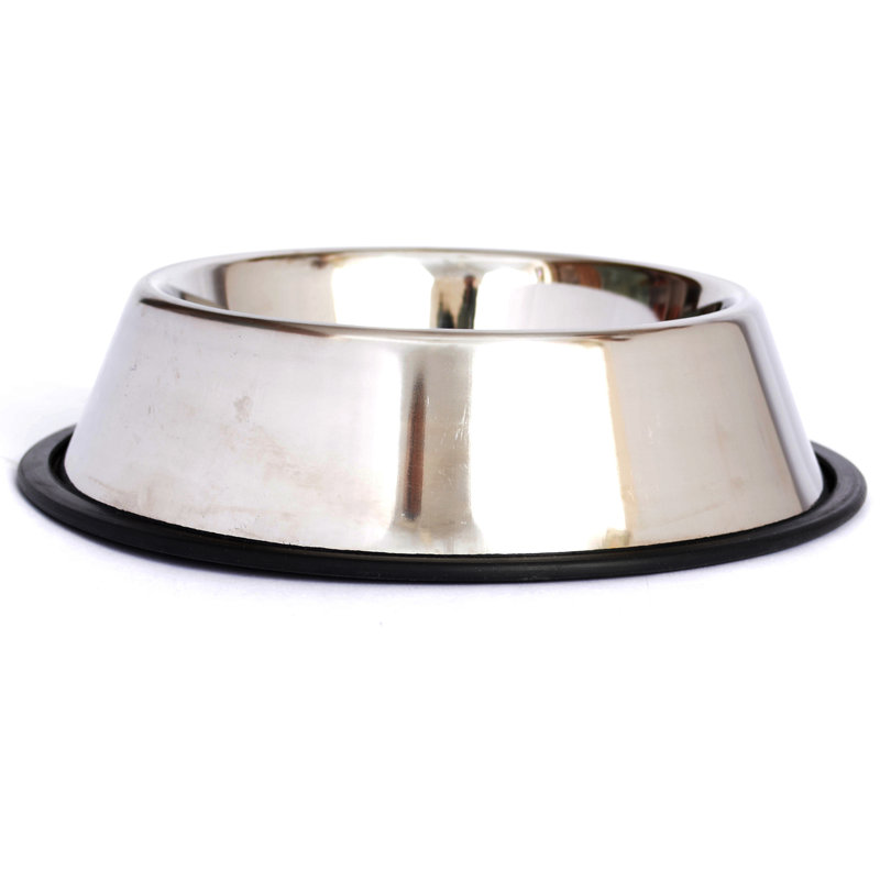 Stainless Steel Non-Skid Pet Bowl with Rubber Base, 64 Oz