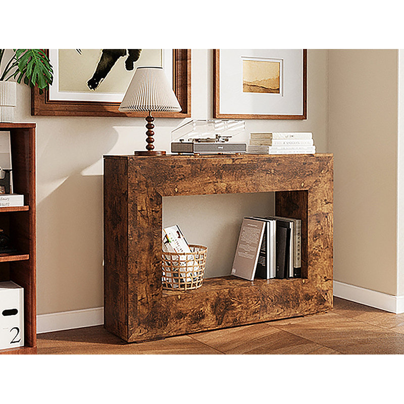 47 Inch Farmhouse Console Table With Storage, Narrow Design For Small Spaces, Rustic Accent For Hallway And Living Room