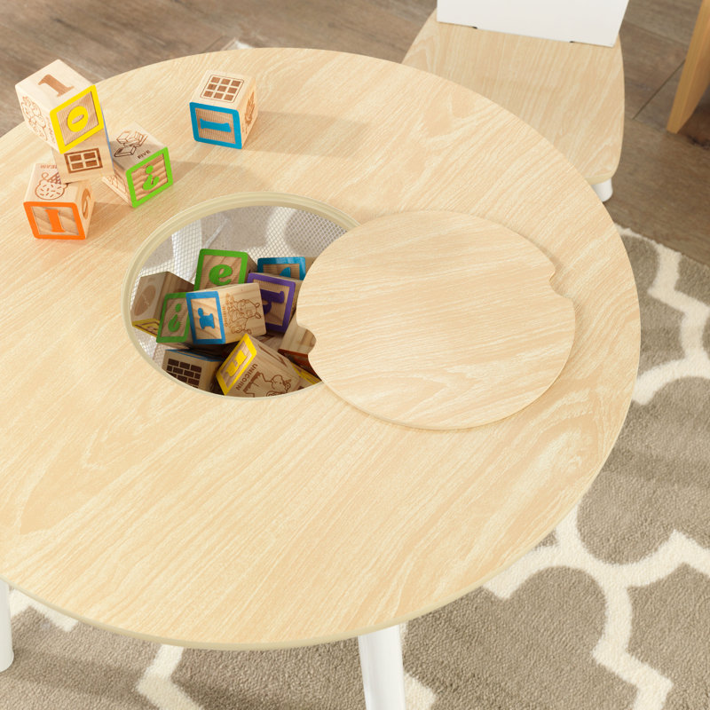 Children's 3 Piece Table and Chair Set, Natural