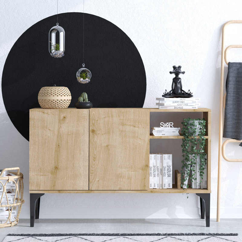 Afiq 120cm Console Table, Brown/Black