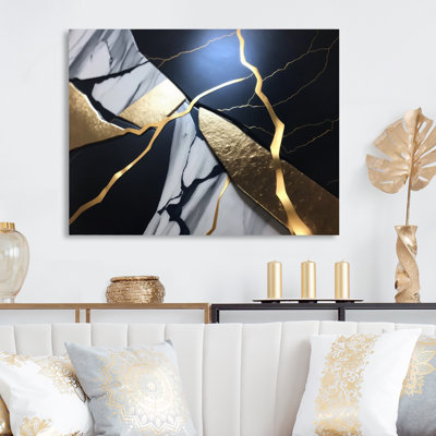 " Abstract Geode Gold Marble I "