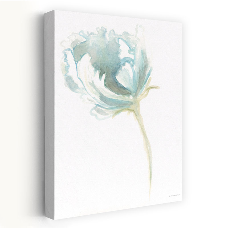 Blue Ruffle - Art contemporain d'une branche mauve à fleurs mauves, H 24 po x l 16 po