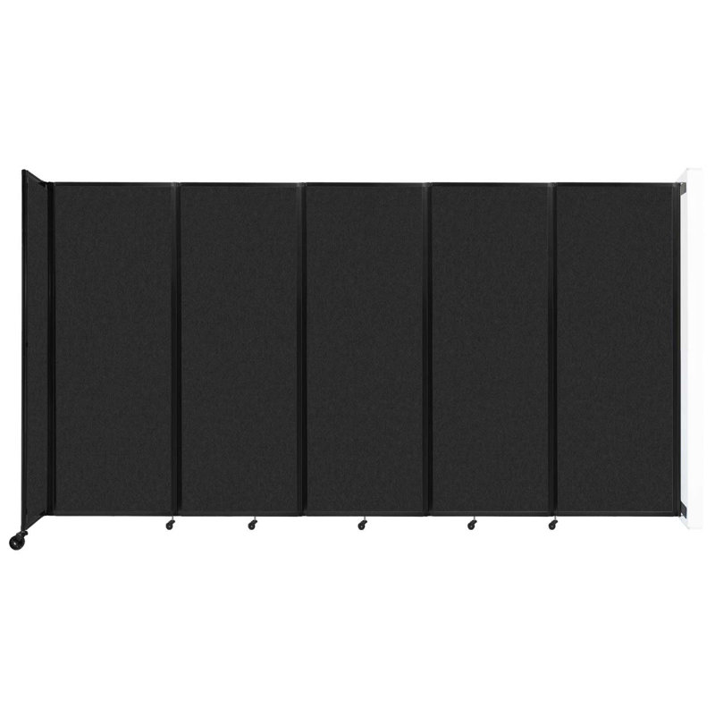 11 - Cloison pliante à panneaux, Noir, 5, H 82 po x l 168 po x P 12 po