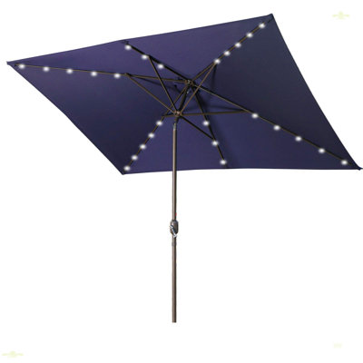 Parasol rectangulaire imperméable et lampes solaires