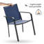 Table d'extérieur rectangulaire en acier pour 6 personnes avec chaises empilables-2146186212
