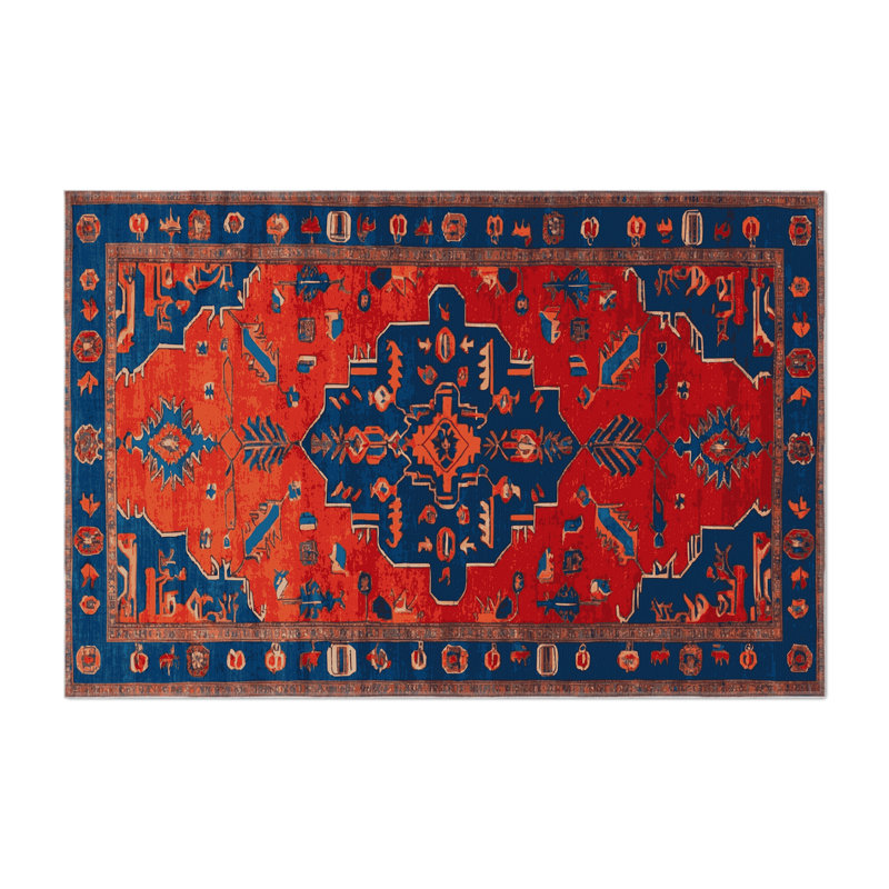 Tapis rouge intérieur et extérieur Tabriz, Rectangulaire 3 pi x 5 pi