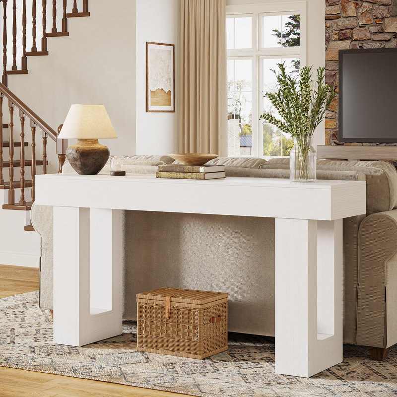 Console 63 pouces, derrière le canapé, Brun