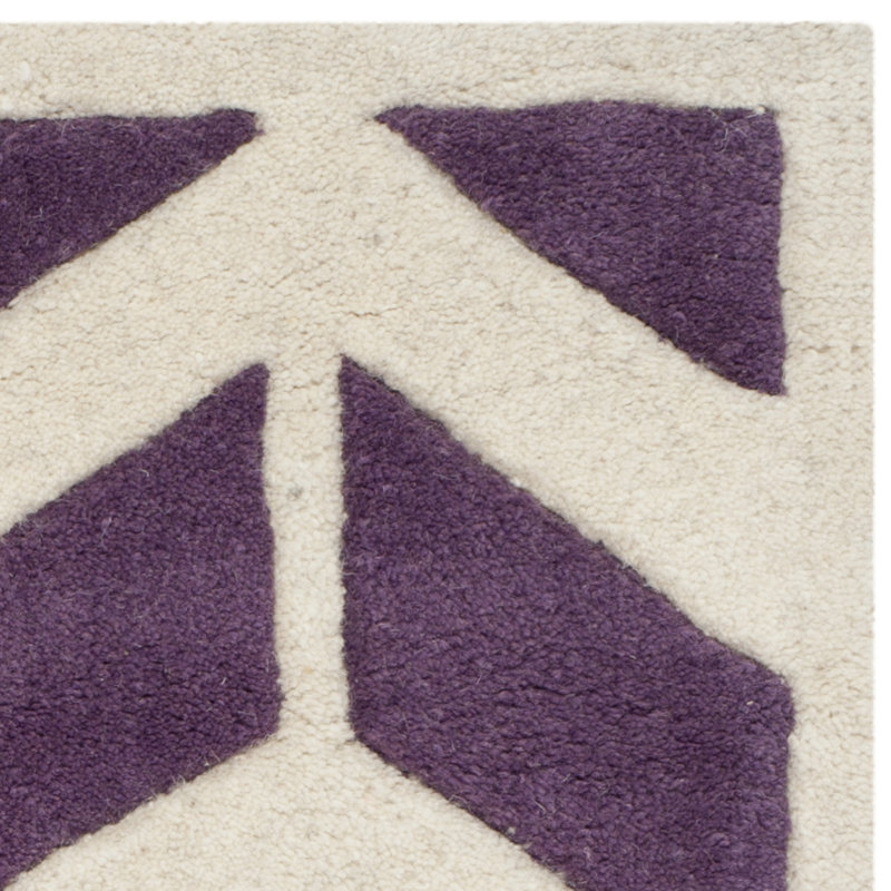Sandbach Chevron Wool Hand Woven Area Rug, Rectangle 91 x 152cm