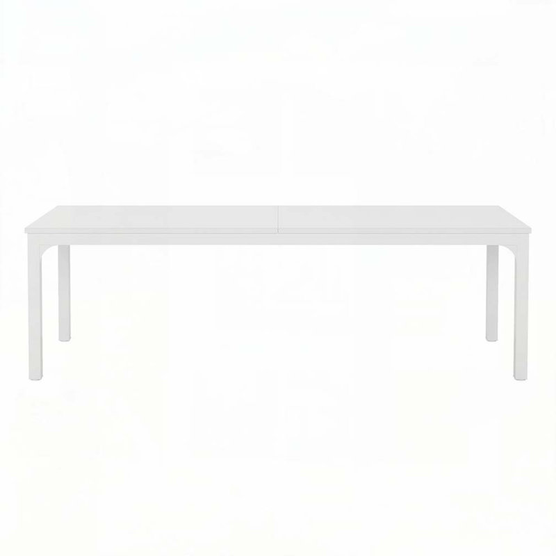 78" Rectangular Rustic Dining Table, White, White