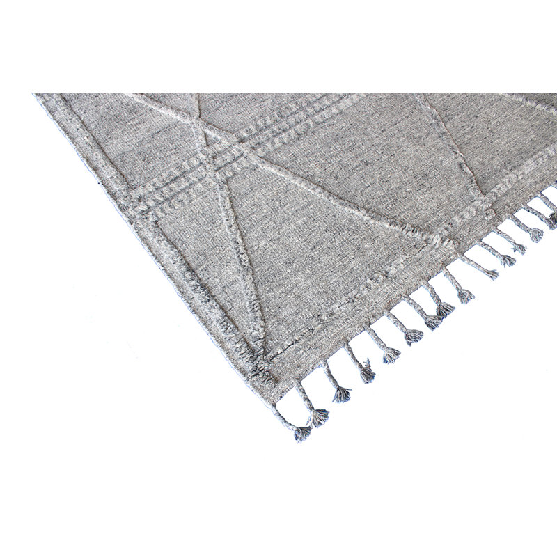 Moroccan Geometric Area Rug in Gray, Rectangle 10' x 14'