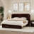 Solid Wood Queen Murphy Bed Cabinet with Storage Drawer, Built-in Charging station, Cherry Finish (Mattress Included)
