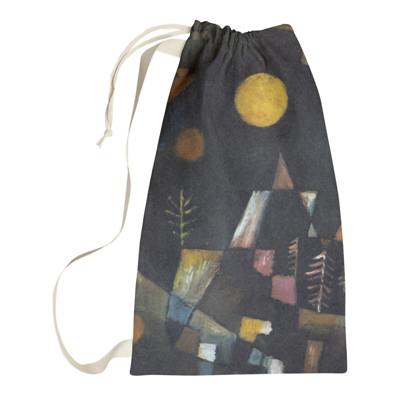 Maly Fabric Laundry Bag with Handles, Small ( 64" H x 20" W x 1.5" D), Yellow/Black