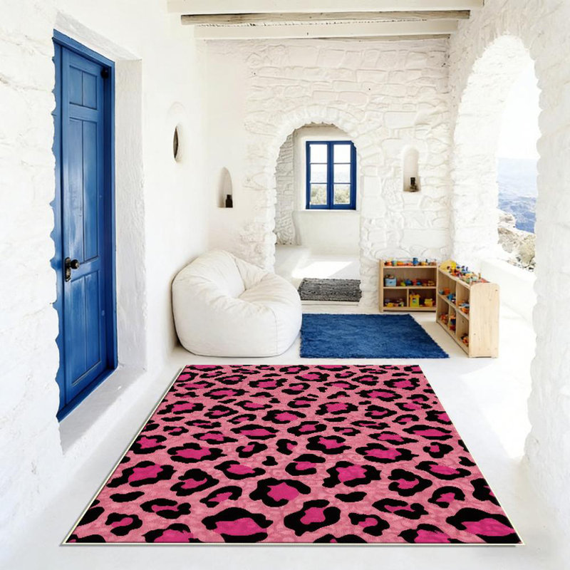 Pink Leopard Print Area Rug, Soft And Lightweight, Suitable For All Seasons, Easy To Maintain And Easy To Clean, Machine Washable Carpet Floor Mat, Suitable For Living Room, Bedroom, Dining Room, Balcony, Hallway, Room Decor, Home Decor, Outdoor Decor