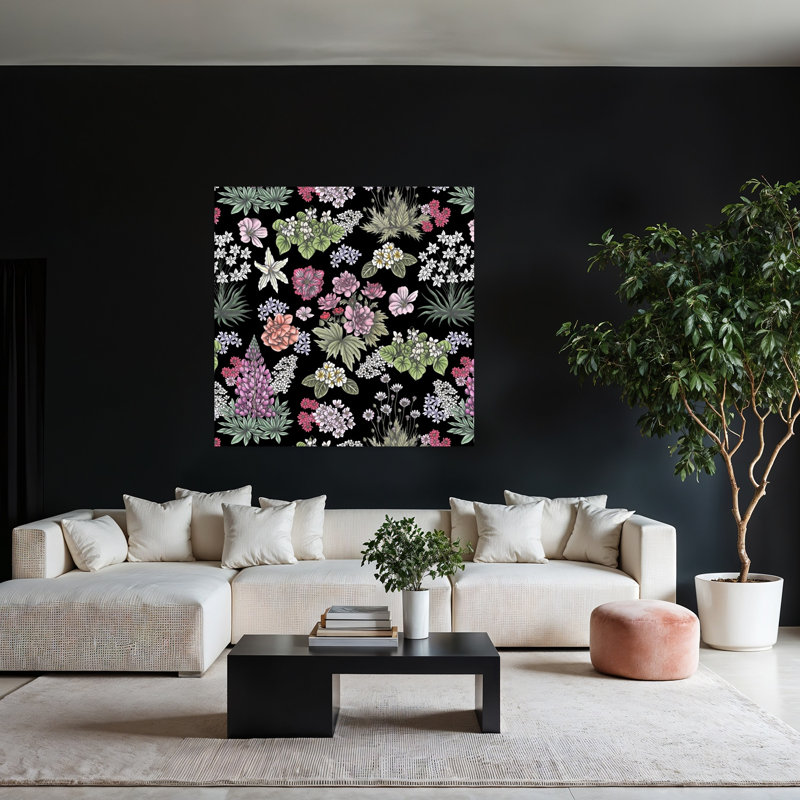 Art contemporain Art floral printanier, H 48 po x l 48 po