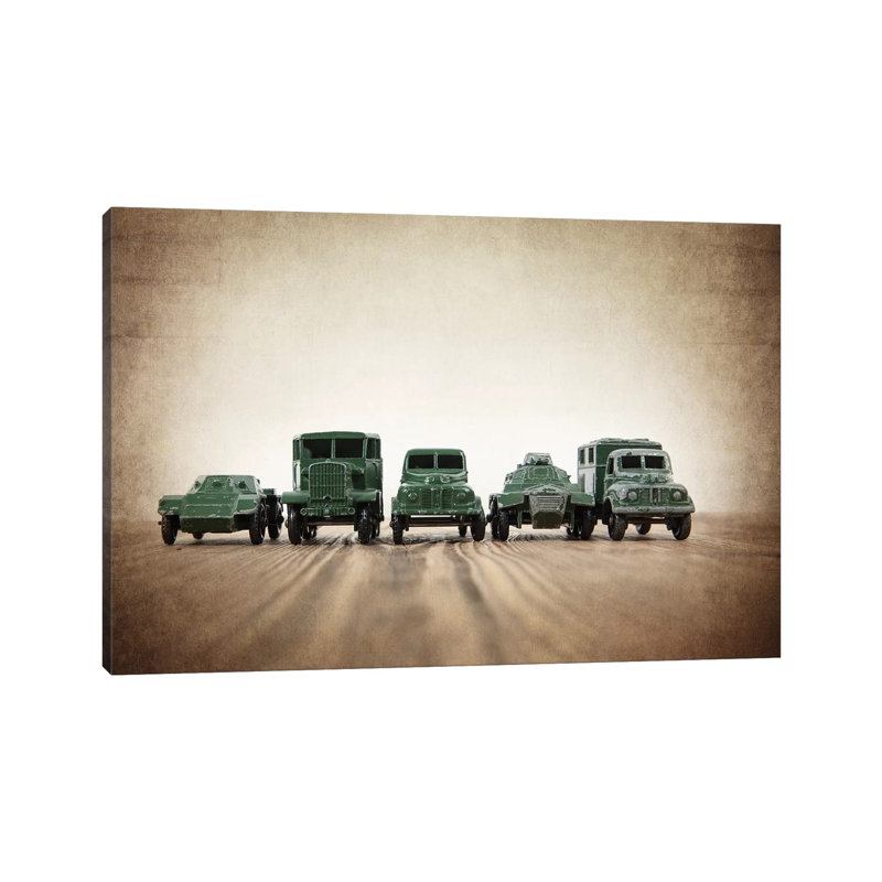 Army Truck Lineup - Wrapped Canvas Print, 66.04 cm H x 45.72 cm W