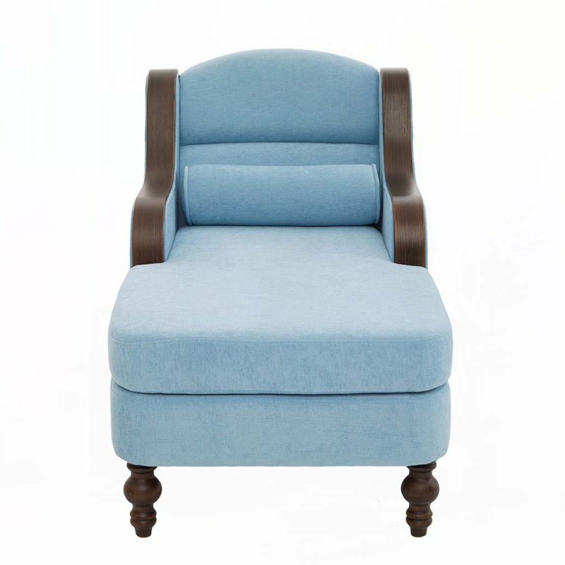 Chaise longue surdimensionnée en chenille, Bleu clair