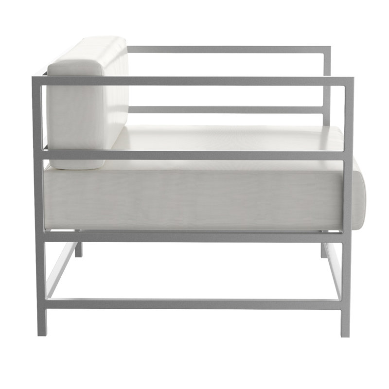 Fauteuil club Delano, non, Toile Sunbrella® régate, Argent Kessler