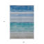 Tapis intérieur lavable rayé bleu ciel 9 pi x 12 pi