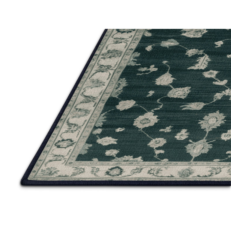 Tapis bleu lavé à la machine, Carré 8 pi