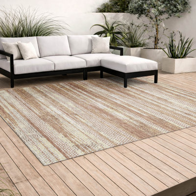 Tapis rayé Chantille ACN3115 lavable à la machine pour intérieur/extérieur