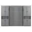 Lit escamotable double avec rangement coulissant double et tablettes latérales à 6 niveaux - Système de lit escamotable mural, gris-26555797