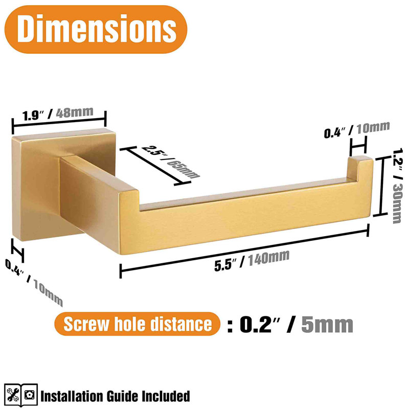 Eckart Wall Mounted Toilet Paper Holder, Brass