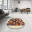 Tapis brun/rouge/gris zone contemporaine-461281995