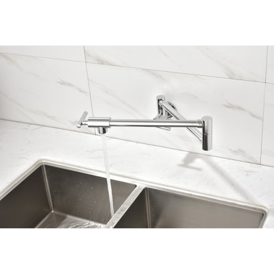 Wall Mounted Pot Filler Faucet - Brass, , Drip- Control Brass Inner, Outer, Easy Water