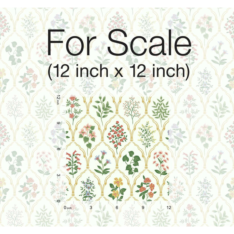 Hawthorne 27' x 27" Wallpaper, Cream