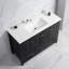 Meuble-lavabo noir 48 po avec lavabo en résine, armoire de rangement abondante - 4 portes à fermeture douce et 2 tiroirs