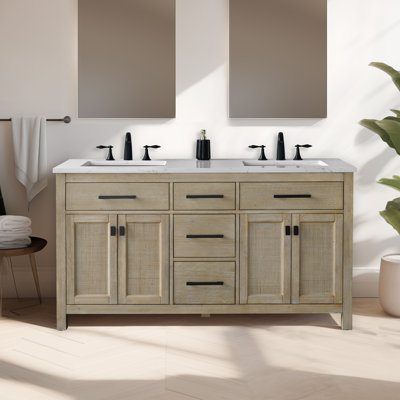Marquist 60" Double Bathroom Vanity With Stone Top