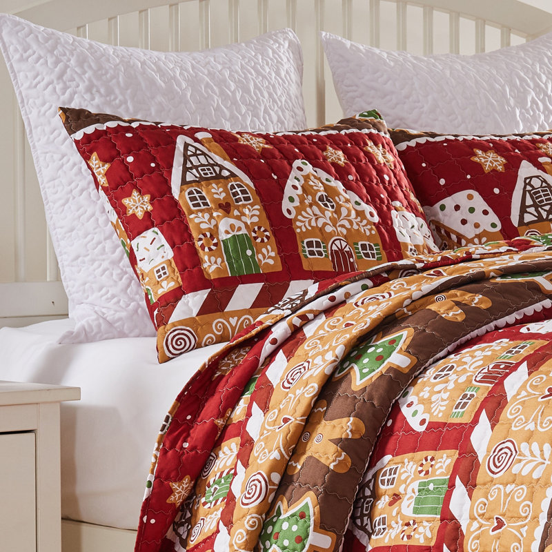Taie d'oreiller matelassée Gingerbread Lane, Standard