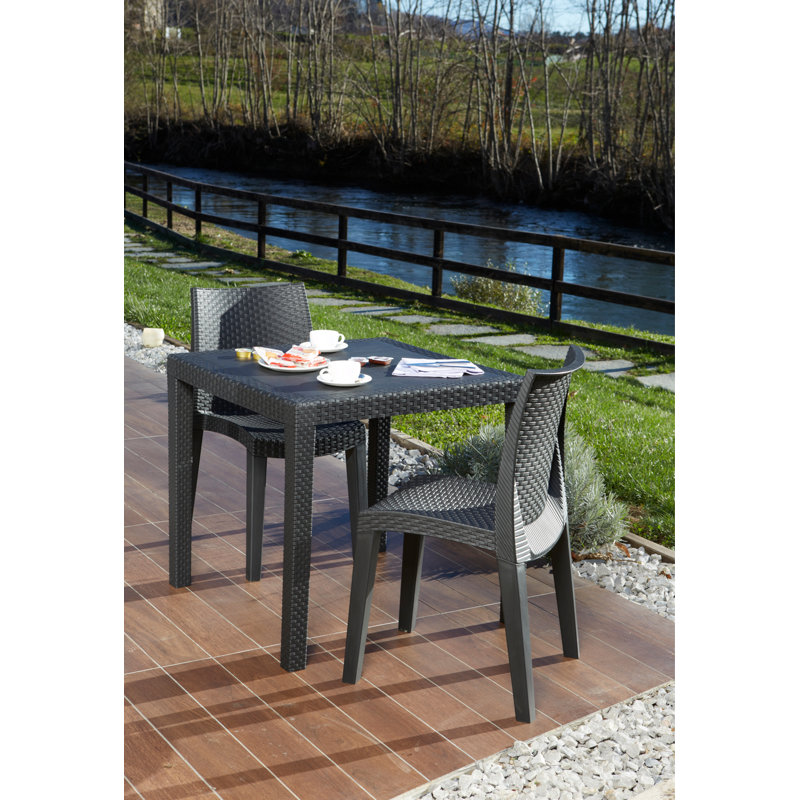 Chaise d'appoint empilable pour patio, Anthracite / noir