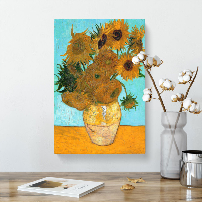 Twelve Sunflowers by Vincent Van Gogh - Wrapped Canvas Painting, 60cm H x 40cm W x 3cm D