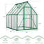 Serre robuste en polycarbonate de 6 pi x 7 pi avec cadre en aluminium robuste - Porte verrouillable - Évent de toit réglable - Assemblage facile pour le jardin extérieur, la cour arrière - Vert-124941618