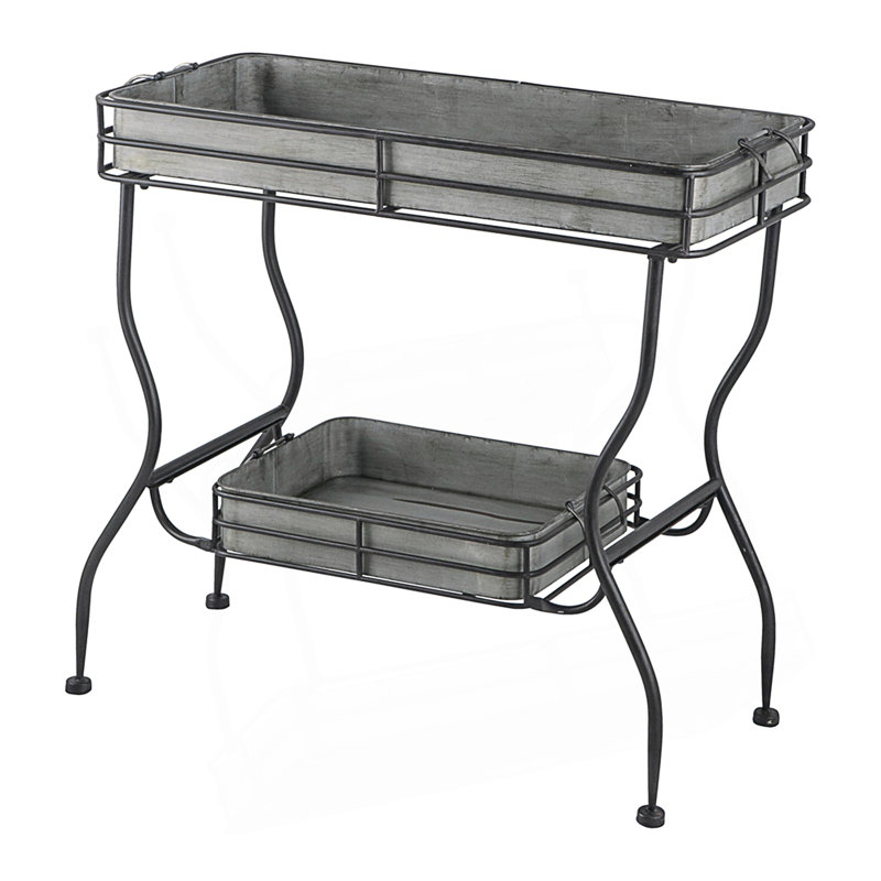 Maggie Galvanized Tray Table, Accent Table