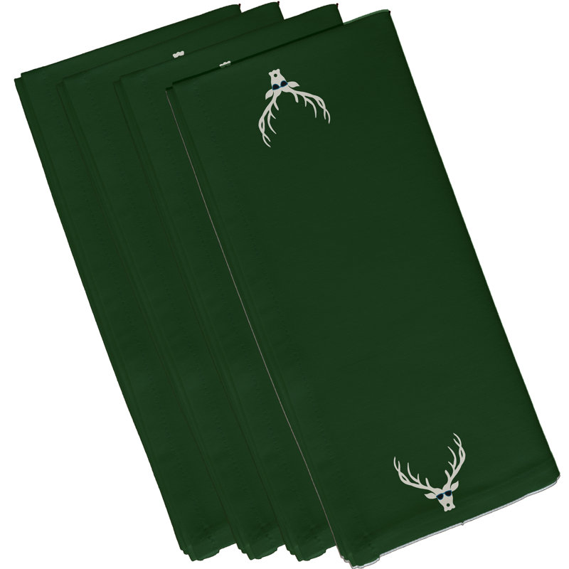 Ensemble de serviettes 4 pièces Holiday, L 18 po x L 18 po, Vert foncé