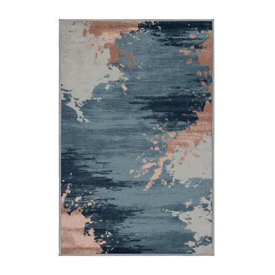 Tapis gris aquarelle lavable à la machine