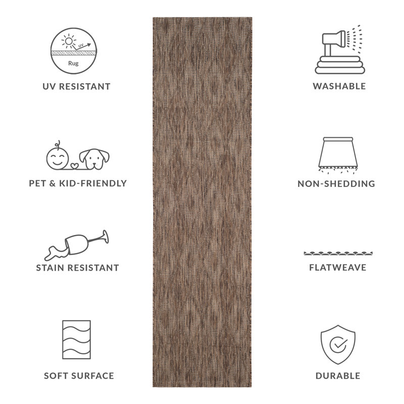 Courtyard Performance Geometric Indoor/Outdoor Area Rug, Runner 2'3" x 8'
