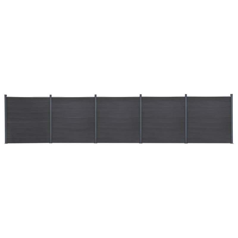 Fence Panel Set WPC, Grey, 186cm H x 180cm W