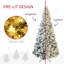 Décoration de Noël d'arbre de Noël artificielle haute 7,5 pi avec 1188 branches floquées par la neige, 500 lumières DEL blanc chaud, ouverture automatique