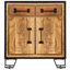 Buffet rustique - Armoire de rangement en bois de manguier massif de 25,6 po de hauteur, 27,6 po