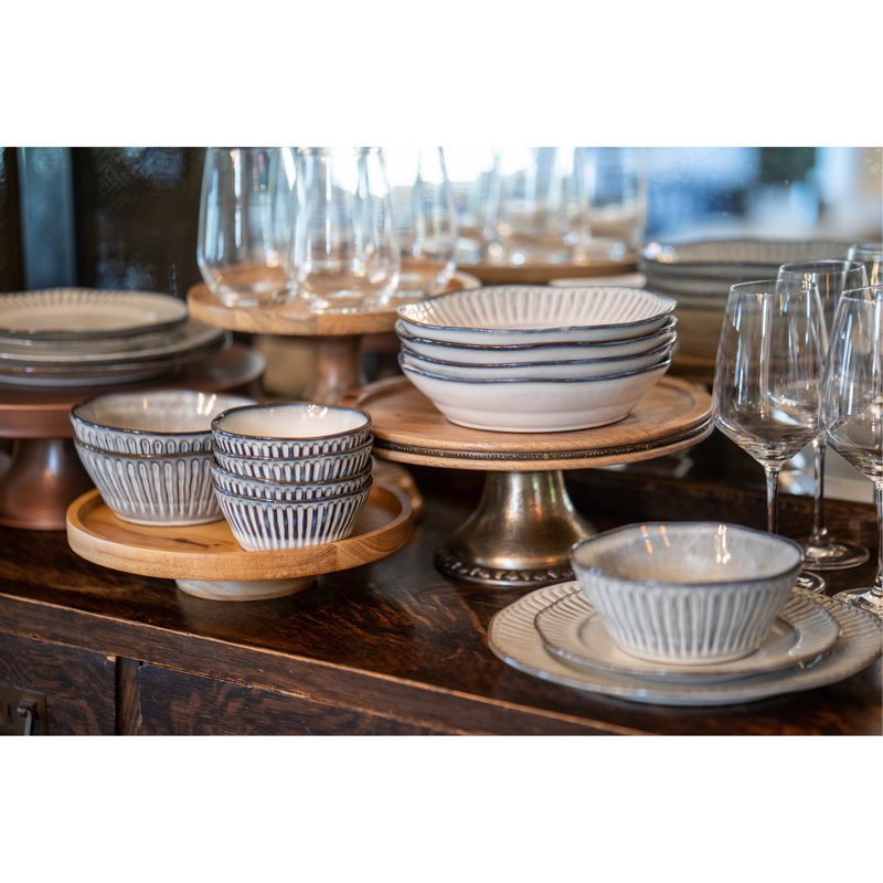 Colonnade 30 oz Off-White Ceramic Pasta Bowls, Set of 4