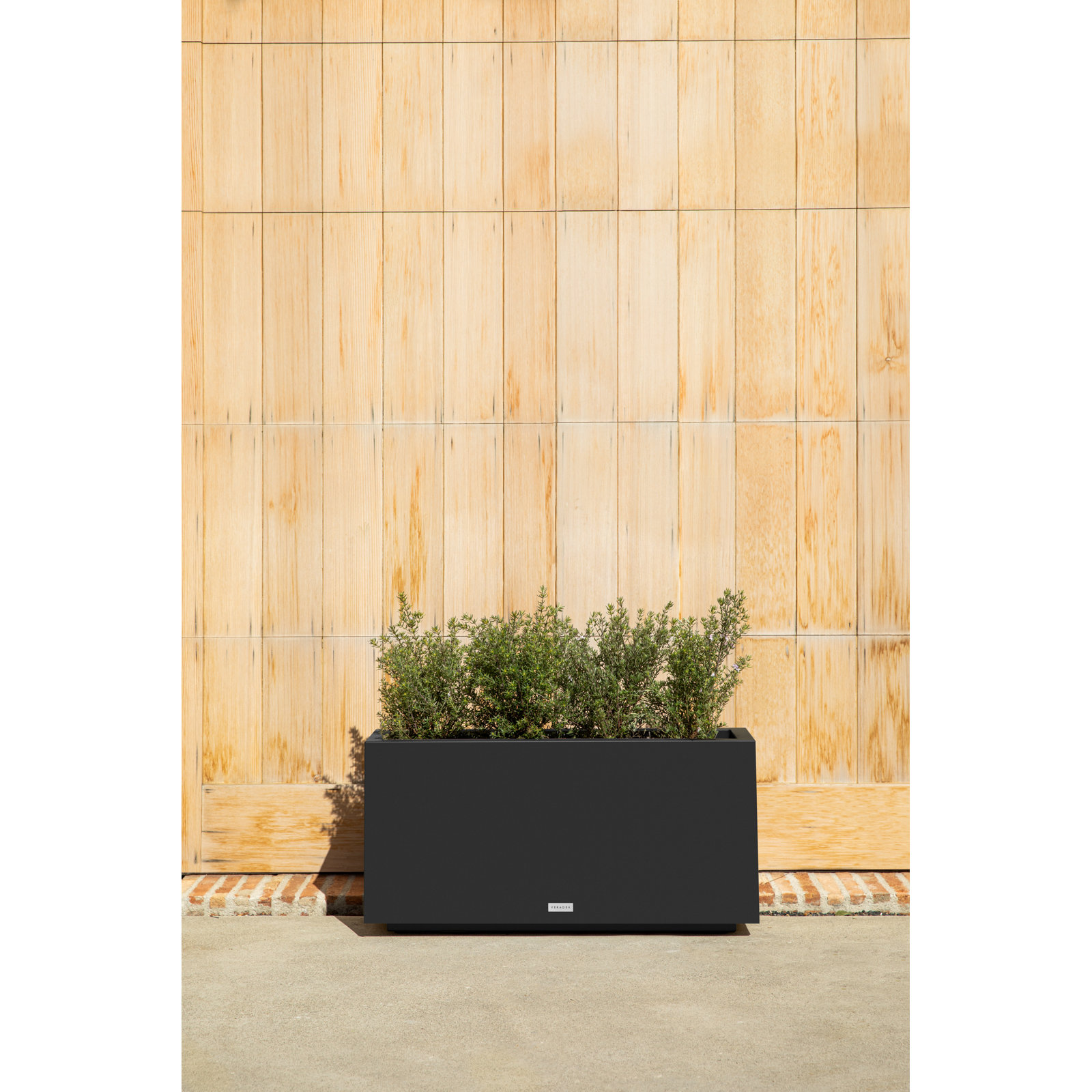 Block Series Long Box Planter, 16” H x 32” W x 10” D, Black