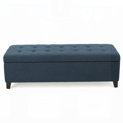 Upholstered Storage Ottoman Bench, Entryway or Bed End Seating with 300lbs Capacity and Hidden Storage