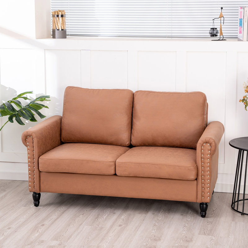 2 Seater Faux Leather Loveseat